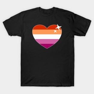 Lesbian Flag - Lesbian Heart T-Shirt